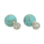 Turquoise Pave Double Sided 360 Statement Earrings